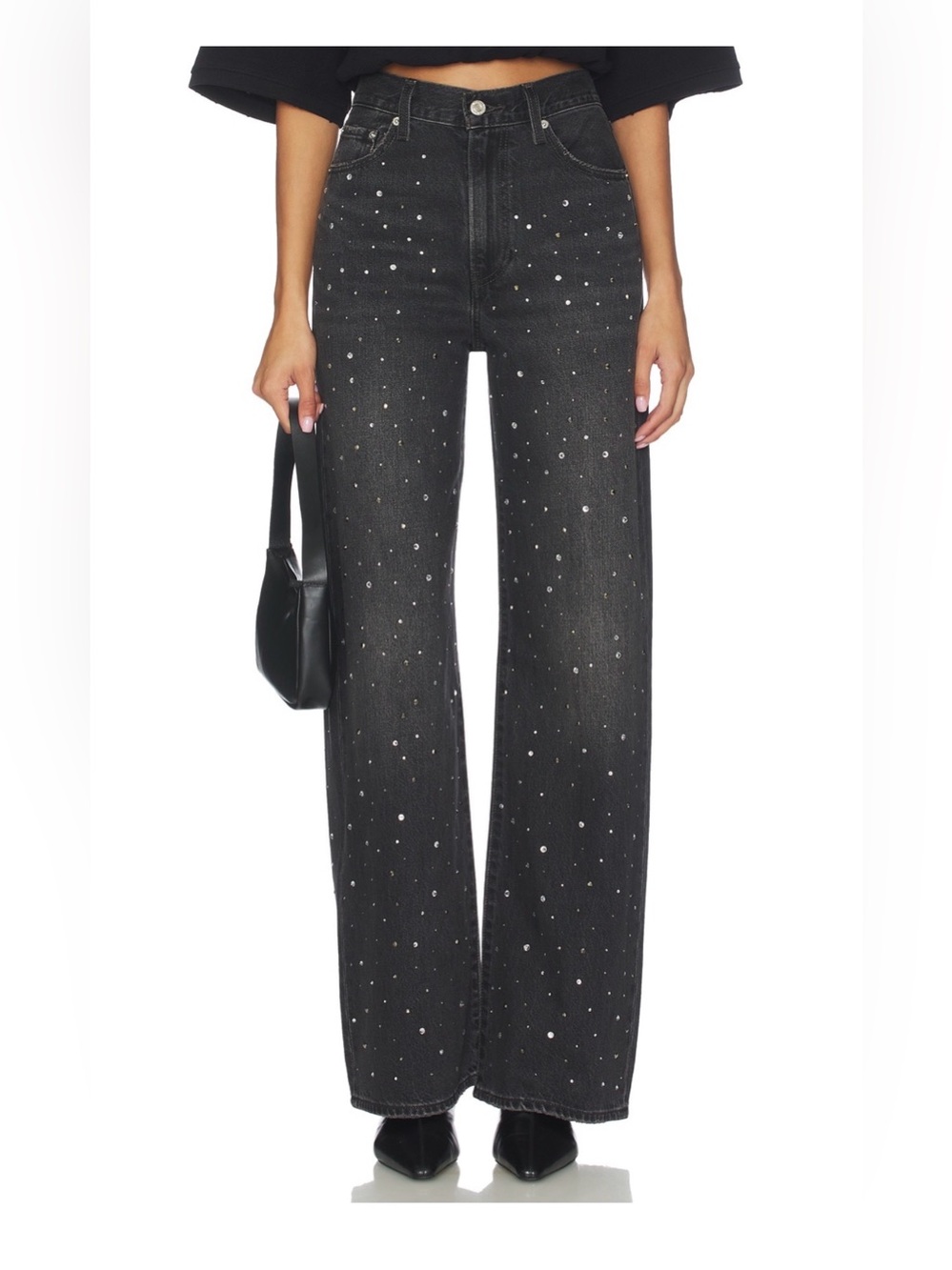 Levi’s rib cage Embellished Black Wide-Leg Jeans - Picture 1 of 3